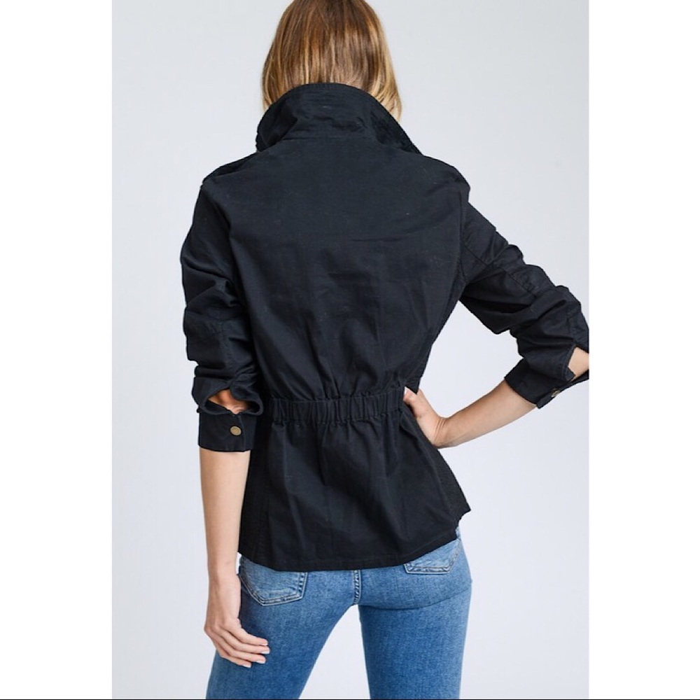 Long Sleeve Utility Anorak Zip Up Military Jacket - Picture 3 of 3